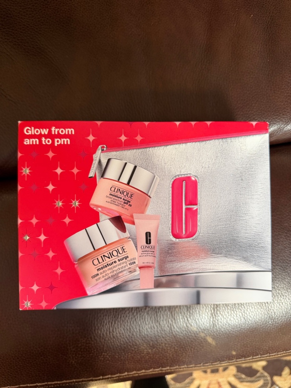 NWT Clinique Moisture Surge Primer & Skincare Set - Pink, Silver